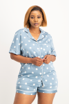 Peyton Printed Satin Sleep Set - L