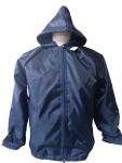 School Rain Jacket: Hooded Polar Fleece Lined Drymac-navy