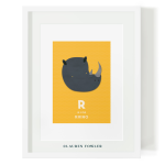 R For Rhino Art Print