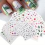29pcs Green Leaf Flower Nail Sticker Set Water Transfer Sliders Summer Spring Leaves Pattern Decals Manicure Decorations Nail Art Supplies