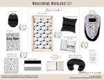 Cot Duvet Bedding Monochrome Woodlands Set