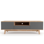 Cooper Tv Unit - 2000MML X 440MMW X 500MMH Pine In Chestnut Finish Charcoal
