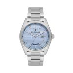 Premium Men's Round Quartz Watch With Ice Blue Dial