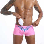 Pink Boxer With Tribal Print And Rainbow Flag