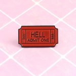 1PC Creative Brooch "the Only Red Pass To The Gate Of Hell" Enamel Pin Paint Badge Clothing Backpack Accessories