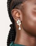 Goldair Gold Diamante Cluster Chandelier Drop Earrings
