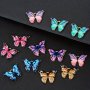 12PCS Colorful Butterfly Charms Pendant Enamel Metal Small Charms Necklace Bracelet Diy Jewelry Making Accessories