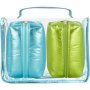 Clicks Atomic 3 Piece Cosmetic Bag Set Lime & Blue Metalllic
