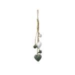 Hanging Bundle Green & White 1.2X4.5X27CM - Heart