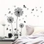 2pcs Black Dandelion Butterfly Wall Stickers For Living Room Sofa Bedroom Background Decoration Stickers