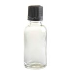 30ML Clear Glass Bottle With Slow Flow Dropper Cap - Black