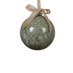 Polyfoam Bauble 8X9.3CM Green With Leaves