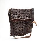 Aella Dark Brown Crossbody Messenger Bag - Dark Brown Leather