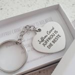 T17 - Teacher's Personalized Gift Keyring Stainless Steel With Personalized Note & Ribbon Box