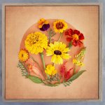 Secret Garden Saffron Art Print - 100 X 100CM Framed Canvas With Natural Wood Frame