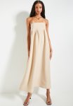 Superbalist Bandeau Pleated Trapeze Midi Dress - Neutral