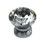 Crystal Knob Set In Chrome Base Diamond Shaped