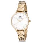 Ladies Gold Strap White Dial