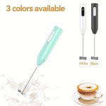 1PC Electric Milk Frother Handheld USB Rechargeable Coffee Foamer With Whisk 3-SPEED Adjustable Foam Maker For Coffee Latte Capp