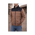 Mens Colourblock Puffer Black Tan Black