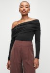 Edit Asym Off The Shoulder Top - Black