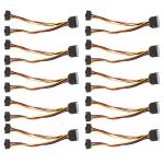 10 Pieces Sata Power Adapters 15PIN 1M-2F Right Angle