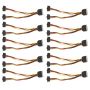 10 Pieces Sata Power Adapters 15PIN 1M-2F Right Angle