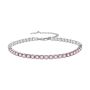 Elegant Sterling Silver Cubic Zirconia Wrapped Tennis Bracelet - Pink