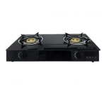 Obac OB3080BG Black Glass 2 Burner Table Top Gas Stove