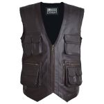 Desired Jackets Men's J World's Chris Pratt Owen Grady Brown Vest Jw Adventure Chris Pratt Motorcycle Leather Biker Vest Jurrasi