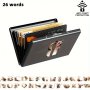 1PC 26 Letters Print Rfid Blocking Credit Card Holder Stainless Steel Business Card Holder