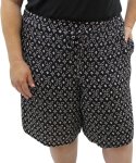 Ladies Printed Rayon Shorts - 60 Blk wht