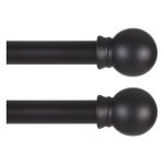 Thestoa Black Curtain Rods 2 Pack For Windows 30-62 Inch Adjusts Length By Splicing 5 8" Diameter Matte Black Small Curtain Rods