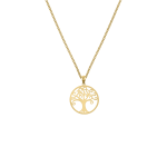 Yellow Gold Tree Of Life Pendant On Chain