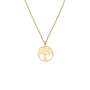 Yellow Gold Tree Of Life Womens Pendant On Chain