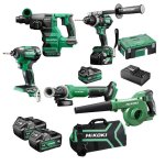 Hikoki Cordless Multivolt Combo 2 With Free Batteries 5 Piece