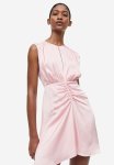 Draped Satin Dress - Light Pink