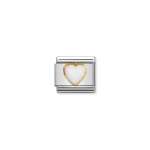 Composable Classic Link Heart With White Opal
