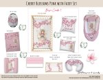Cot Duvet Bedding Cherry Blossoms Pink With Fairy Set