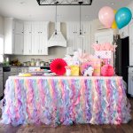1PC Table Skirt 182.88CM. Double Organza Party Tutu Table Skirt Wedding Decorations Rustic Theme Graduation Golden Party Decorat
