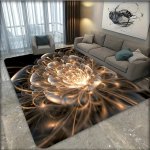 1PC Carpet Flower Floor Mat Thickened Rug Vintage Skidproof Blanket For Living Room Bedroom Coffee Table Washable Door Mat Home