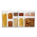 Felli Flip Tite Storage Container With 4 Inch Lid Square & Rectangle Air Tight Ring Seal Top Clear Acrylic Canister Jar Spice Pa