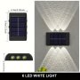 Solar-powered LED Outdoor Wall Light: 6 LED White Light Pvc Material Solar Panel 36V Max Suitable For Garden And Patio