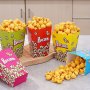 6PCS/BAG New Fashion Cheap Disposable Popcorn Boxes Printed Square Foldable Cup Snack Box Popcorn Bucket For Party