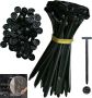 Premium Black Nylon Cable Tie Holders & Heavy-duty Zip Ties 50 - Pack