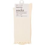 Clicks Trendy Socks Solid Cream With Edge 7-11