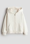 Velour Zip-through Hoodie - Natural White