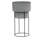 Iron Plant Pot With Stand - Large - Grey