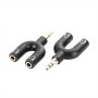 3.5MM Male Audio Jack - 2 X 3.5MM Female Audio Jack Adaptor