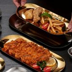 Elegant Golden Oval Stainless Steel Serving Tray - Perfect For Snacks Fruits & Appetizers Shiny Finish Kitchen & Dining Accessor